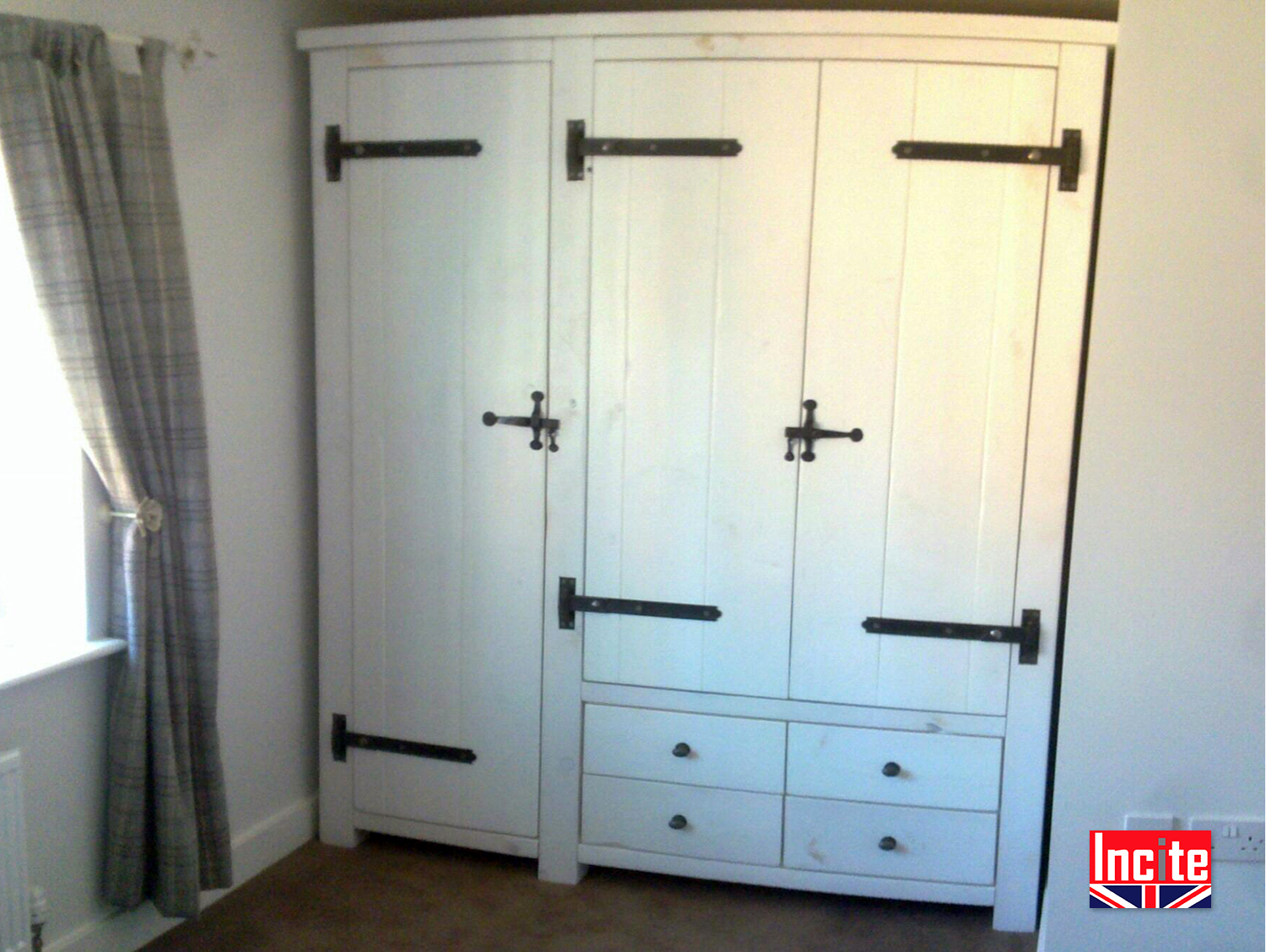 Distressed shop white wardrobe